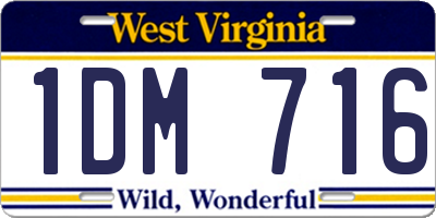 WV license plate 1DM716