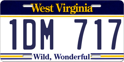 WV license plate 1DM717