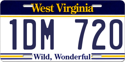 WV license plate 1DM720