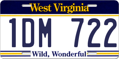 WV license plate 1DM722