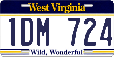 WV license plate 1DM724