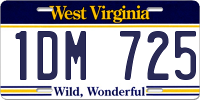 WV license plate 1DM725