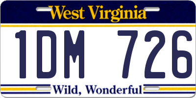 WV license plate 1DM726