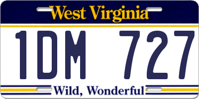 WV license plate 1DM727