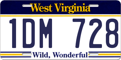 WV license plate 1DM728