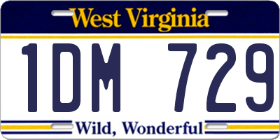 WV license plate 1DM729
