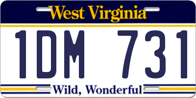 WV license plate 1DM731