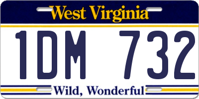WV license plate 1DM732