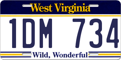 WV license plate 1DM734
