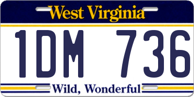 WV license plate 1DM736
