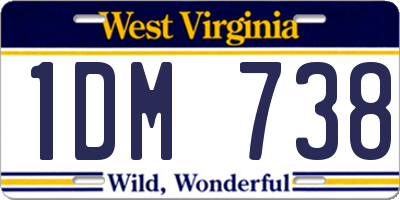 WV license plate 1DM738