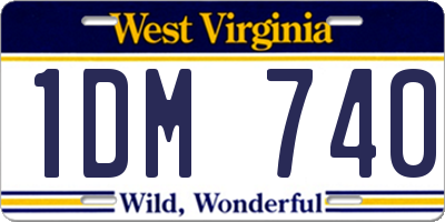 WV license plate 1DM740