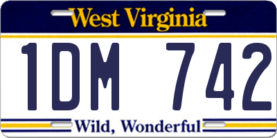 WV license plate 1DM742