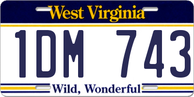 WV license plate 1DM743