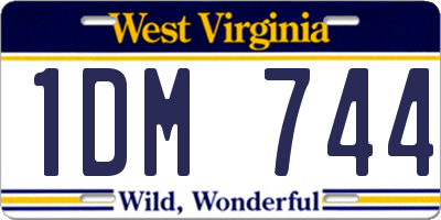 WV license plate 1DM744