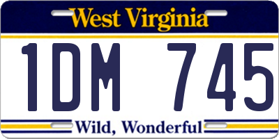 WV license plate 1DM745