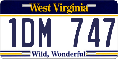 WV license plate 1DM747