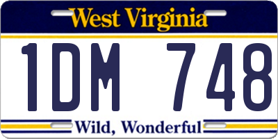 WV license plate 1DM748