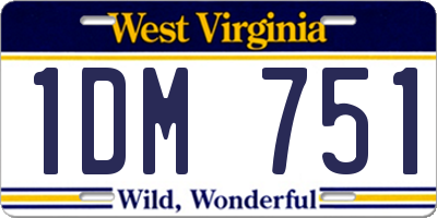WV license plate 1DM751