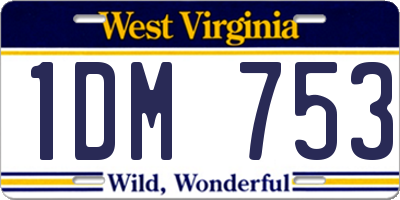 WV license plate 1DM753