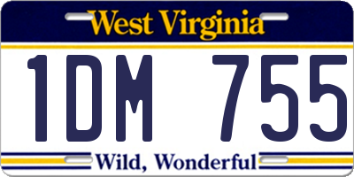 WV license plate 1DM755
