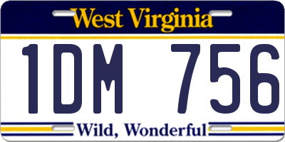 WV license plate 1DM756