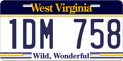 WV license plate 1DM758