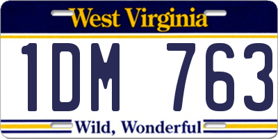 WV license plate 1DM763