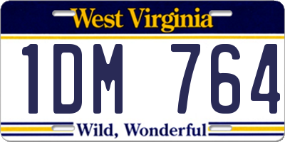 WV license plate 1DM764
