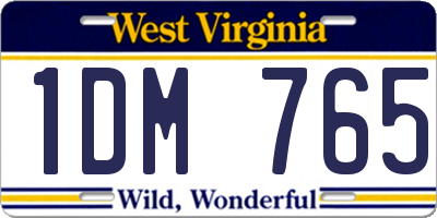 WV license plate 1DM765