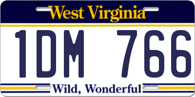 WV license plate 1DM766