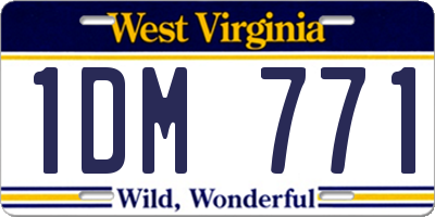 WV license plate 1DM771