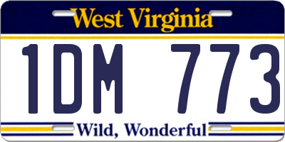 WV license plate 1DM773
