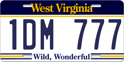 WV license plate 1DM777