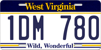WV license plate 1DM780