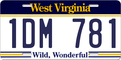 WV license plate 1DM781