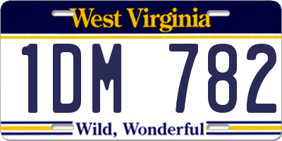 WV license plate 1DM782