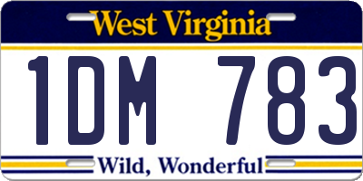 WV license plate 1DM783