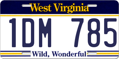 WV license plate 1DM785