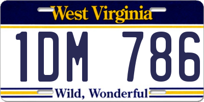 WV license plate 1DM786