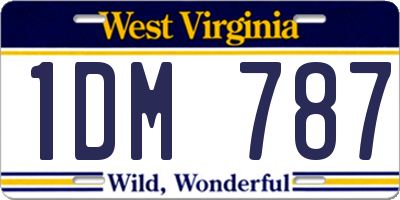 WV license plate 1DM787