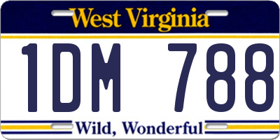 WV license plate 1DM788