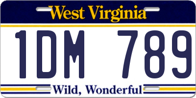 WV license plate 1DM789