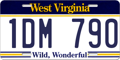 WV license plate 1DM790