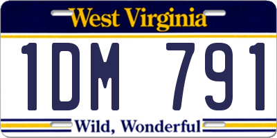 WV license plate 1DM791