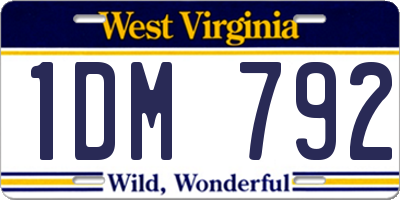 WV license plate 1DM792