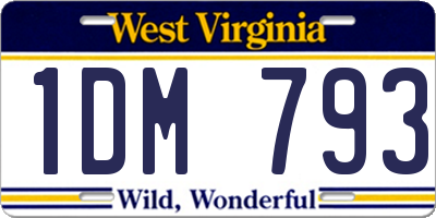 WV license plate 1DM793