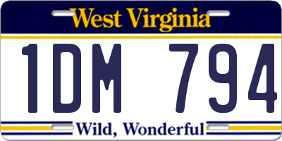 WV license plate 1DM794