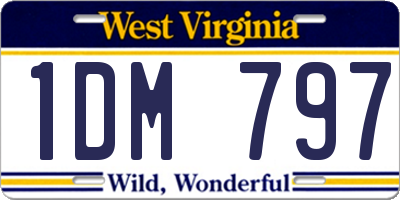 WV license plate 1DM797