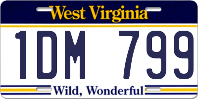 WV license plate 1DM799